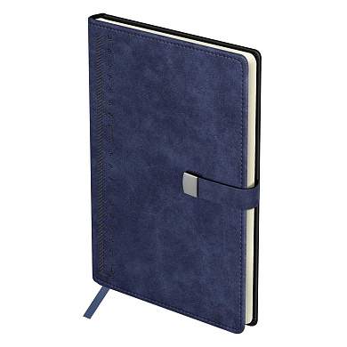 Ежедневник недатированный, А5, 136л., твердый переплет, кожзам, BG "Scale. Dark blue", магнитная застежка, карман (арт. 369940)