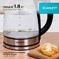Чайник SCARLETT SC-EK27G88, 1,8 л, 1800 Вт, закрытый нагревательный элемент, стекло, черный (арт. 457207)