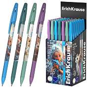 Ручка шариковая ERICH KRAUSE R-301 Stick "Magic Pet", СИНЯЯ, корпус ассорти, линия 0,35 мм, 63071 (арт. 144574)