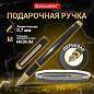 Ручка подарочная перьевая BRAUBERG "Maestro", СИНЯЯ, корпус черный с золотистыми деталями, 143471 (арт. 143471)