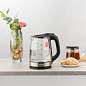 Чайник SCARLETT SC-EK27G19, 2,2 л, 2200 Вт, закрытый нагревательный элемент, стекло, черный (арт. 453674)
