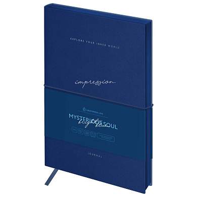 Ежедневник недатированный, А5, 136л., кожзам, Greenwich Line "Mysterious soul. Bright blue", тон. блок, цветной срез (арт. 361481)