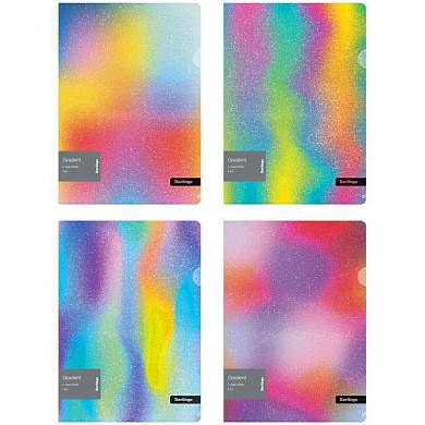 Папка-уголок Berlingo "Gradient", 200мкм, с рисунком, с эффектом блесток, ассорти (арт. 334639)