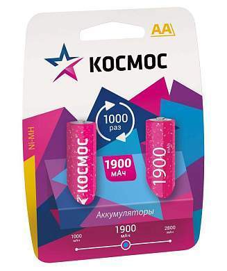 Аккумулятор Космос /R6 1900mAh Ni-MH BL2 (арт. 11770)