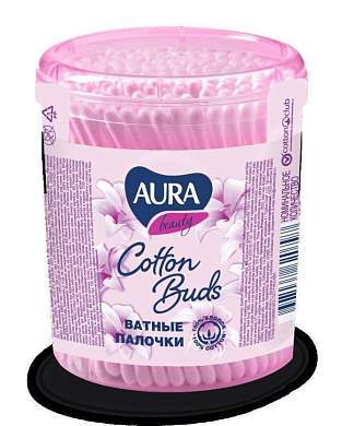 Ватные палочки 100шт/уп, стакан AURA Beauty 620797 (Коттон Клаб) (арт. 762637)