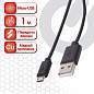 Кабель USB 2.0-micro USB, 1 м, SONNEN, медь, для передачи данных и зарядки, черный, 513115 (арт. 513115)