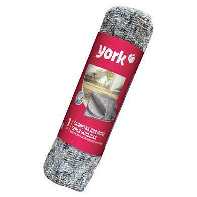 Тряпка для мытья пола 60х75 см, плотность 260 г/м2, ХПП, серая в рулоне, YORK, 22310 (арт. 608406)