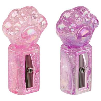 Точилка пластиковая MESHU "Cute paw", 1 отверстие, ассорти (арт. 362922)