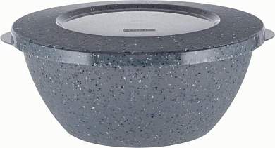 Миска (салатник)с крышкой Stone 3л темный камень PT107511026 Plast Team (арт. 872145)