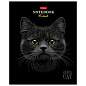 Тетрадь А5, 48 л., HATBER, скоба, клетка, матовая ламинация, 3D-лак, "Black Cat" (микс в спайке), 093159, 48Т5лолВ1 (арт. 405709)