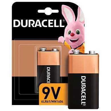 Батарейка DURACELL Basic ОРИГИНАЛ, 6LR61 (КРОНА), алкалиновая, 1 шт., 9 В, блистер (арт. 450427)