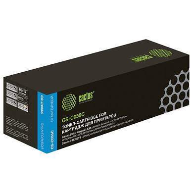 Картридж лазерный CACTUS (CS-C055C) для Canon LBP663Cdw/664Cx/MF746Cx/742Cd, голубой, ресурс 2100 страниц (арт. 364051)