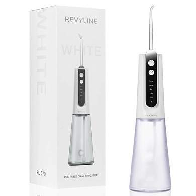 Ирригатор для полости рта REVYLINE RL 670, емкость резервуара 0,27 л, 2 насадки, белый, 9101 (арт. 459503)