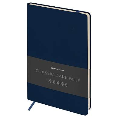 Записная книжка А5 96л. ЛАЙТ, кожзам, Greenwich Line "Classic. Dark blue", с резинкой, блок без линовки (арт. 358028)