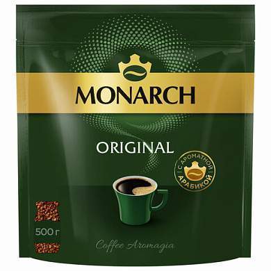 Кофе растворимый MONARCH Original, сублимированный, 500 г, мягкая упаковка, 8052130 (арт. 620240)