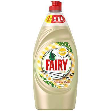 Средство для мытья посуды Fairy "Нежные руки. Ромашка и витамин Е", 900мл (арт. 240409)
