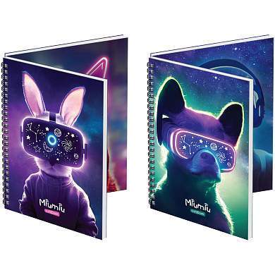 Тетрадь 80л., А5, клетка на гребне MESHU "Miumiu", двойная обложка, матовая ламинация, тиснение фольгой (арт. 358873)