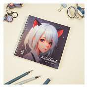 Скетчбук 60л., 150*150 MESHU "Neko", на гребне, выб. лак, soft-touch, 120г/м2 (арт. 357279)