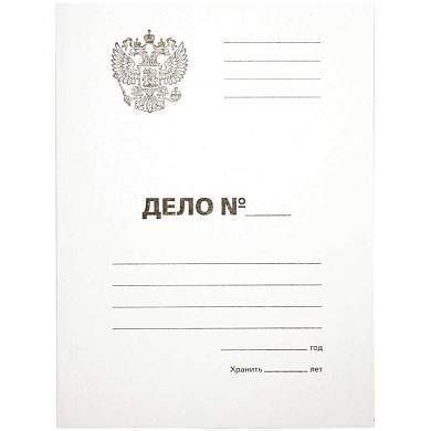 Папка-обложка OfficeSpace "Дело", Герб России, картон немелованный, 300г/м2, белый, до 200л. (арт. 257314)