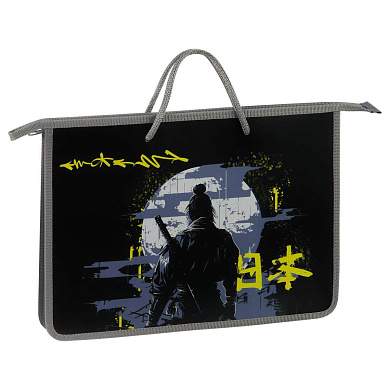Папка с ручками А4 ArtSpace "Samurai", пластик, на молнии, 45мм (арт. 380300)