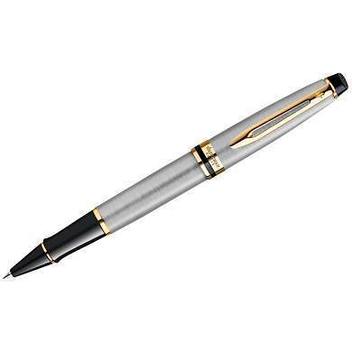 Ручка-роллер Waterman "Expert Stainless Steel GT" черная, 0,8мм, подарочная упаковка (арт. 180938)