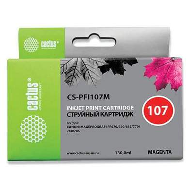 Картридж струйный CACTUS (CS-PFI107M) для CANON PF680/685/780/785, пурпурный (арт. 362790)