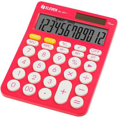 Калькулятор настольный Eleven RK-2311-PK, 12 разрядов, двойное питание, 143*192*26мм, розовый (арт. 365640)