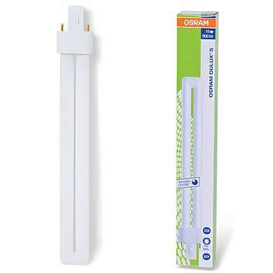 Лампа люминесцентная OSRAM DULUX S 11W/21-840, 11 Вт, U-образная, холодный белый свет, цоколь G23 (арт. 450327)