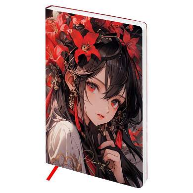 Ежедневник недатированный, А5, 136л., мягкий переплет, кожзам, BG "Anime. Girl" (арт. 370251)