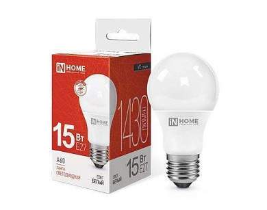 ASD/inHome VC ЛОН A60 E27 15W(1350lm) 4000К 4K 110x60 (без пульсации) 0273 (арт. 687182)