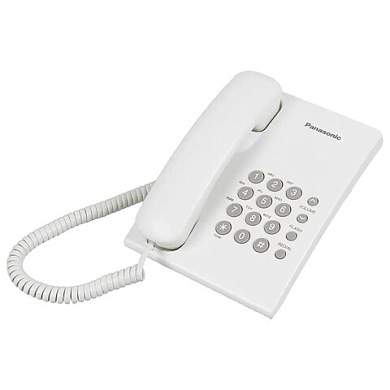 Телефон PANASONIC KX-TS2350RUW, белый, повторный набор, тональный / импульсный режим (арт. 260217)