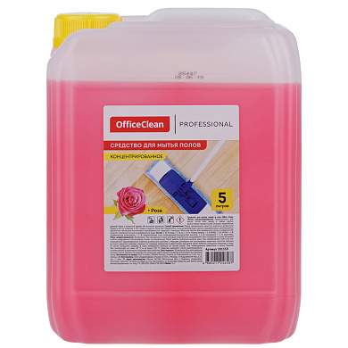 Средство для мытья полов и стен OfficeClean Professional "Роза", концентрат, канистра, 5л (арт. 281359)