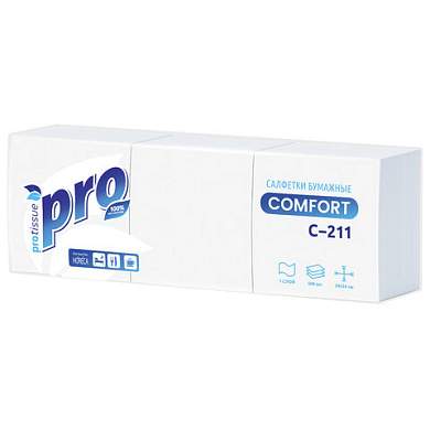 Салфетки бумажные 500 шт., 23х23 см, PROtissue COMFORT, "Big Pack", белые, КОМПЛЕКТ 10 пачек, С211 (арт. 114338)