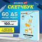 Скетчбук, белая бумага 100 г/м2, 140х201 мм, 60 л., гребень, жёсткая подложка, BRAUBERG ART DEBUT, "Корги", 115064 (арт. 115064)