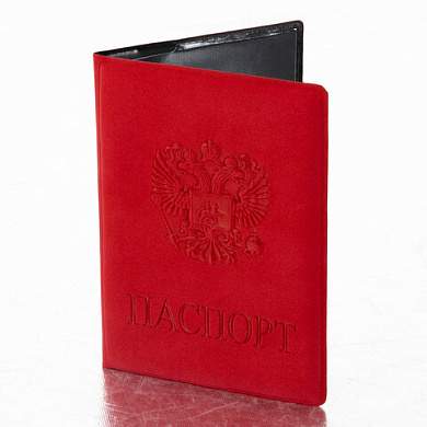 Обложка для паспорта, мягкий полиуретан, "Герб", красная, STAFF, 237612 (арт. 237612)