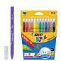 Фломастеры BIC "Kid Couleur", 12 цветов, суперсмываемые, вентилируемый колпачок, европодвес, 9202932 (арт. 150647)