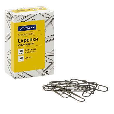 Скрепки 50мм, OfficeSpace, 50шт., карт. упаковка (арт. 371630)