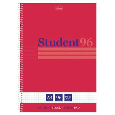 Тетрадь А4 96л. HATBER спираль, клетка, матовая ламинация, тиснение, Студенту_Viva Magenta, 081328, 96Т4лтВ1сп29869 (арт. 405437)