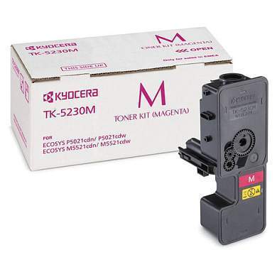 Тонер-картридж KYOCERA (TK-5230M) ECOSYS P5021cdn/cdw/M5521cdn/cdw, пурпурный, ресурс 2200 стр., оригинальный, 1T02R9BNL0 (арт. 320856)