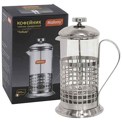 Чайник/кофейник (френч-пресс) 600мл, Cellula, нерж сталь/стекло, B511-600ML Mallony 950138 (арт. 586391)