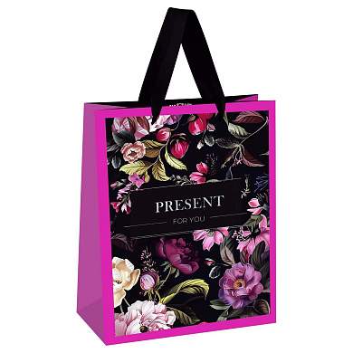 Пакет подарочный 18*23*10см MESHU "Floral present", матовая ламинация (арт. 382276)
