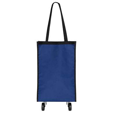 Сумка хозяйственная на колесах складная 50x32x15 см, 24 л, до 15 кг, Оксфорд 600D, синяя, ЛЮБАША, 701402 (арт. 701402)