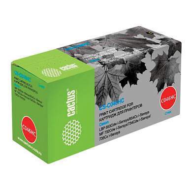 Картридж лазерный CACTUS (CS-046HC) для CANON LBP-653Cdw/654Cx/MF732Cdw, голубой, ресурс 5000 стр., CS-C046HC (арт. 362987)