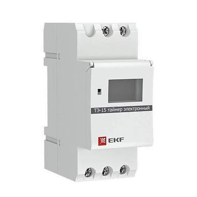 EKF Таймер электронный ТЭ-15 16А 230В с индикацией DIN-рейка mdt-15 (арт. 460061)
