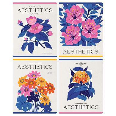 Тетрадь 48л., А5, клетка Greenwich Line "Flowers gallery", матовая ламинация, 70г/м2 (арт. 350341)