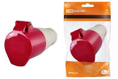 TDM розетка силовая CEE 224 переносная 3P+PЕ 32А 380В IP44 (10!) SQ0603-0013 (арт. 332036)