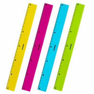 Линейка пластиковая 30 см ЮНЛАНДИЯ "Color", тонированная, ассорти, 210754 (арт. 210754)