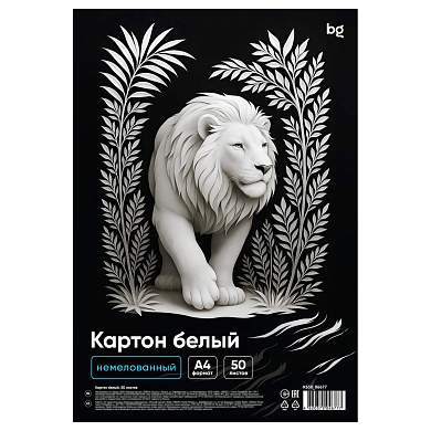 Картон белый A4, BG, 50 л., немелованный, в пакете (арт. 385033)