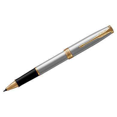 Ручка-роллер Parker "Sonnet Stainless Steel GT" черная, 0,8мм, подарочная упаковка (арт. 240080)