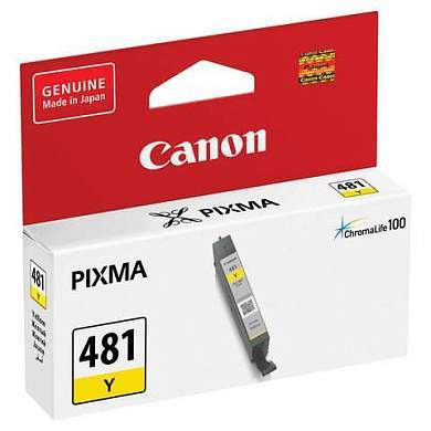 Картридж струйный CANON (CLI-481Y) для PIXMA TS704/TS6140, желтый, ресурс 257 страниц, оригинальный, 2100C001 (арт. 363215)